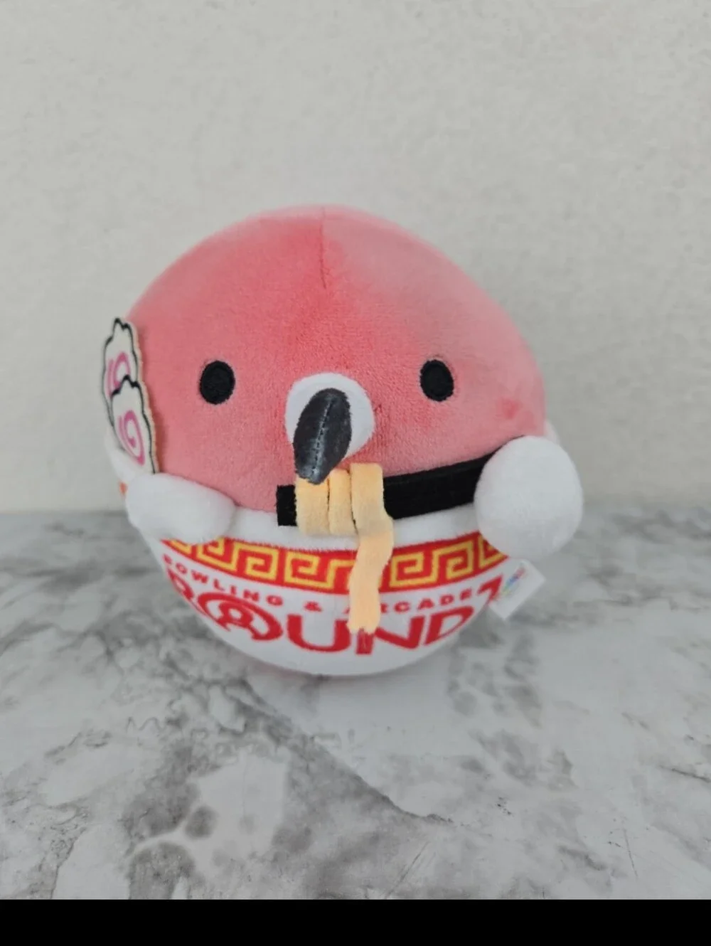Pink Bunny Plush Toy - Cute Pink Ramen Bowl Plush